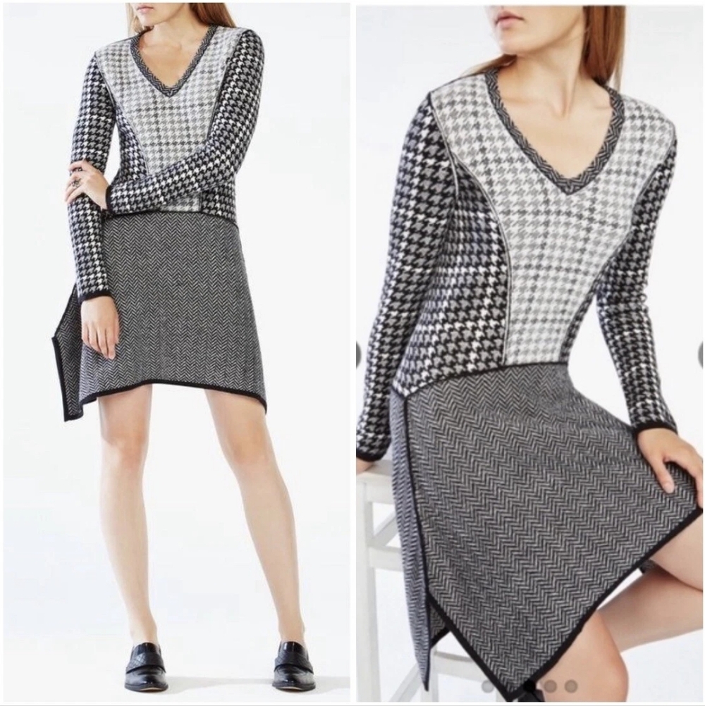 BCBG Houndstooth Sweater Dress